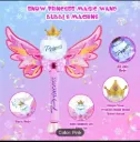 Princess Light-Up Bubble Wand – Fairy Wings Magic Stick Toy (Pink)