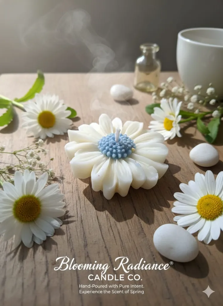 Handmade Daisy Candles – Pure Soy Wax & Natural Scent