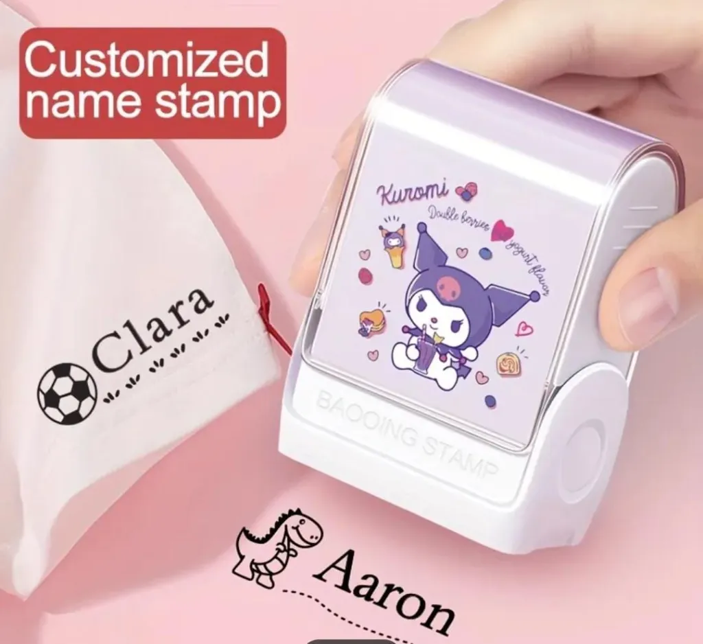 Waterproof Name Stamp – Washable Ink for -Lasting Labels on Clothes, Bags, Shoes & More – Ideal for Travel & Everyday Use.