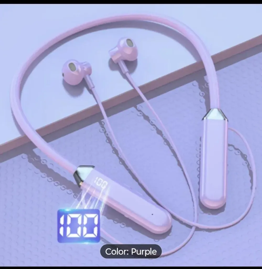 LED Display Neckband Bluetooth Earphones – Wireless Comfort