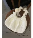 Elegant White Lace Handbag – Vintage Style Ruffled Shoulder Purse